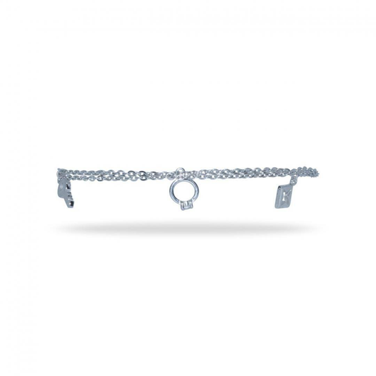 AG015 Armband in 925 Rhodiumsilber mit Zirkonen Pavè Set mit Anhängern