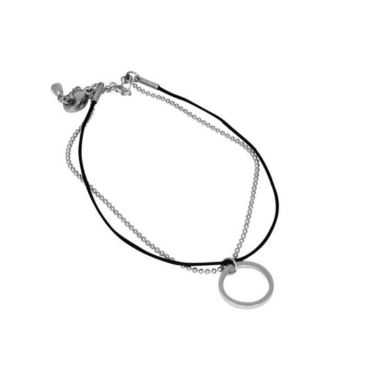 BIGBM010 Rhodium-plattiertes Metallarmband-Kreis
