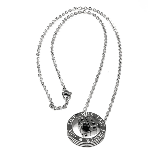 BIGCD055 «Schwarzes Liebes Puzzle» Stahlkette