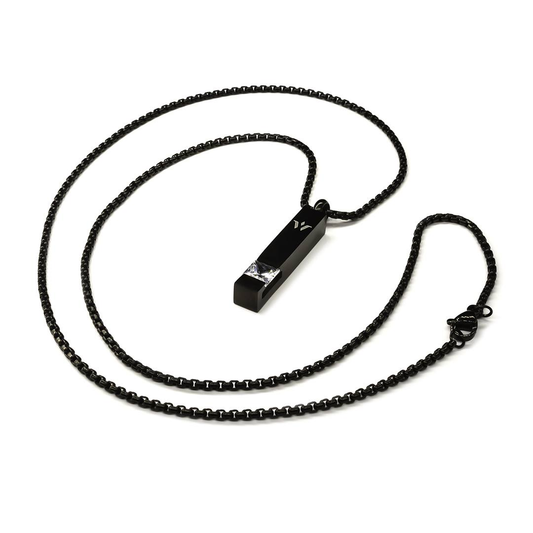 BIGCD056 «Stein des Lichts» Schwarze Stahlkette