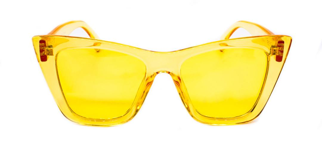 KL0064 «Square Ketty» Sonnenbrille - glänzendes Gelb