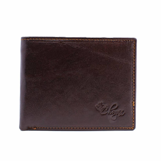 PRT03 Dunkelbraune Leder Männer Brieftasche mit Chogan -Logo