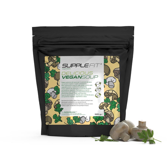 SU0025 Köstliche vegane Suppe mit Gemüseprotein, dehydrierte Pilze und Petersilie
